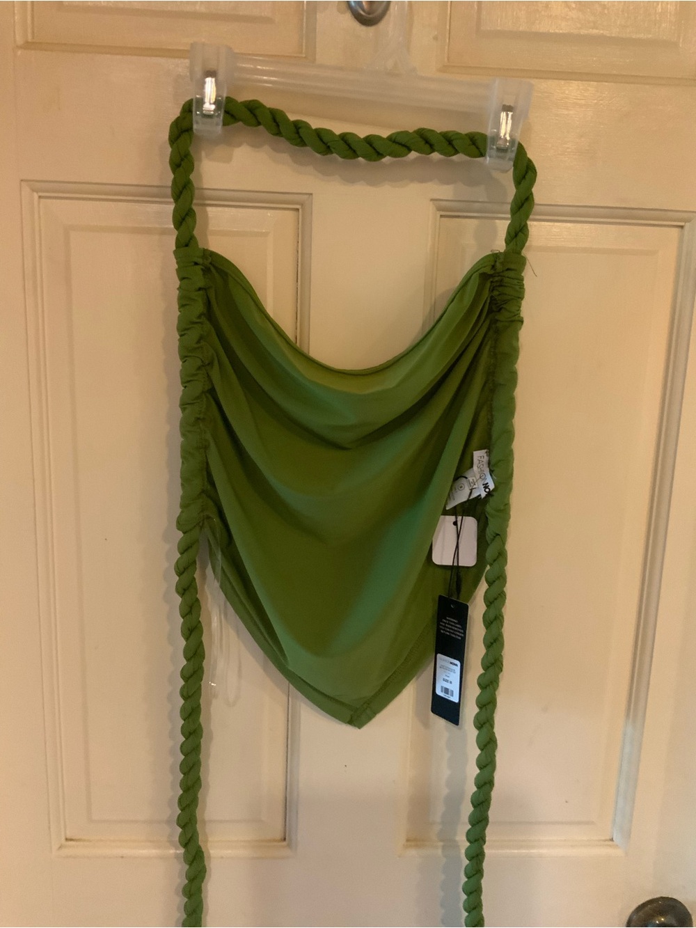 Braided Halter Cowl Neck Handkerchief Top